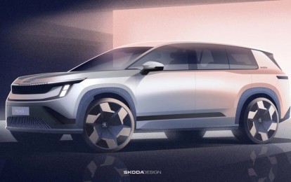 Hé lộ thiết kế của SUV điện ba hàng ghế Skoda Peaq